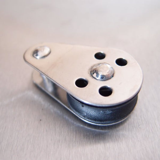 Stainless Steel 25mm Pulley Block with Nylon Sheave - Fixed Pin - AISI 316