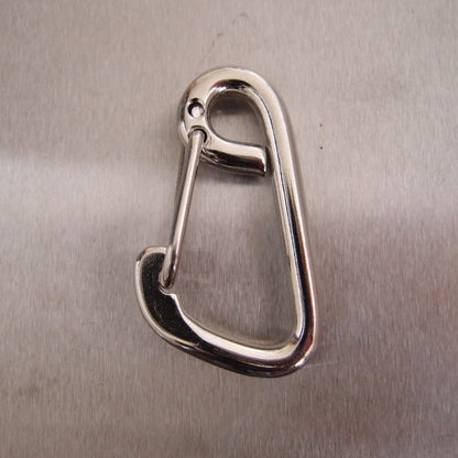 Stainless Steel Formed Eye Carbine Hooks with Spring Wire Safety Catch - AISI 316