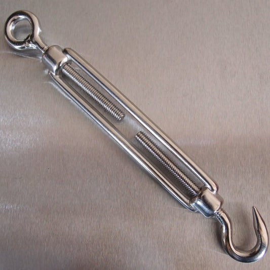 Stainless Steel Open Body Turnbuckles - Straining Screw - Hook and Eye - AISI 316