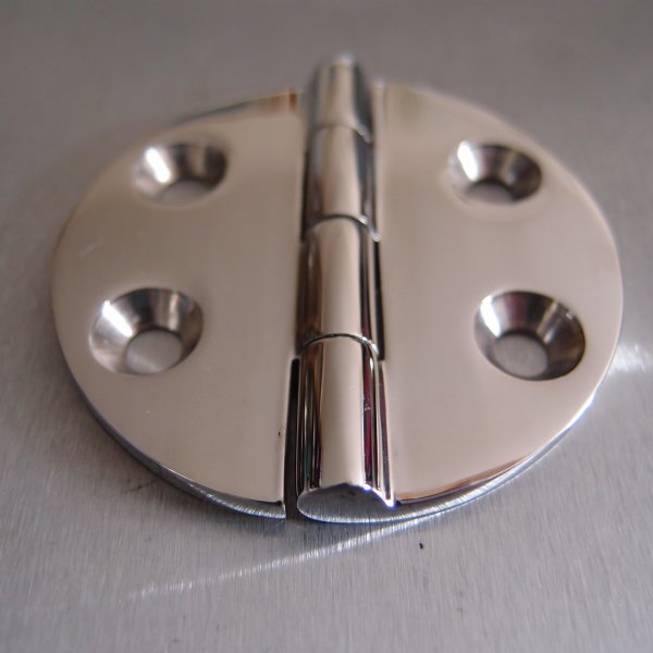 64mm Stainless Steel Round Hinge - 316 Marine grade