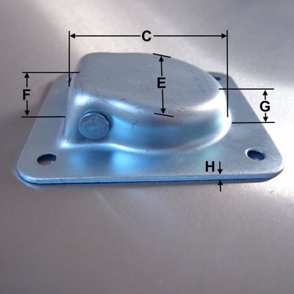 102mm x 96mm Recessed Lashing Link - Zinc Plated
