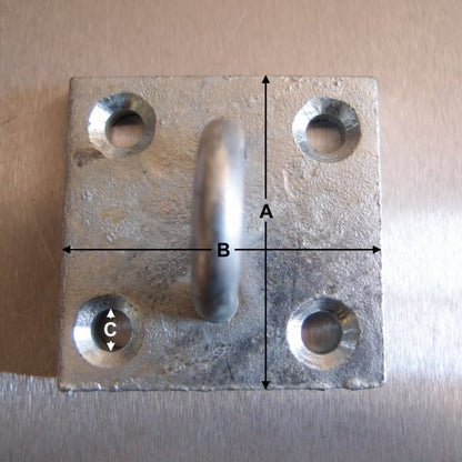 50mm x 50mm Galvanised Eye Plates - Staple-on-Plate