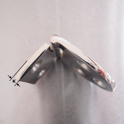 76mm x 40mm Half Oval Hinge Stainless steel AISI 316