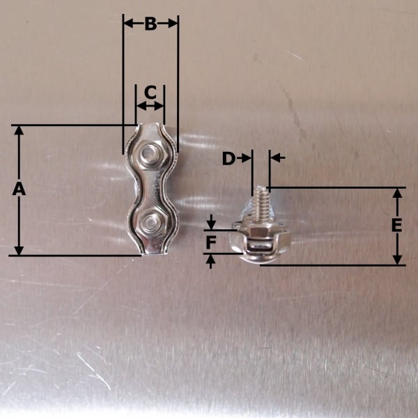 Stainless Steel Duplex Wire Rope Grips - AISI 316
