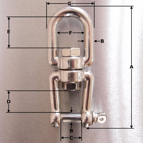 Stainless Steel Swivels - Eye & Jaw - AISI 316