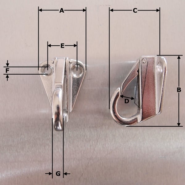 Stainless Steel Fending Hook with Safety Catch - AISI 316