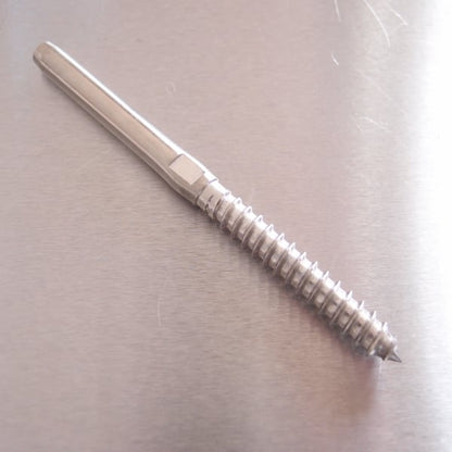 Swage Stud Terminal with Wood Screw Thread - Stainless Steel AISI 316