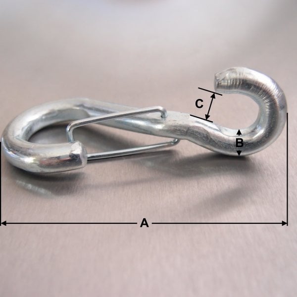 3" Standard Springhooks to Crue With Wire Catch: Zinc Plated