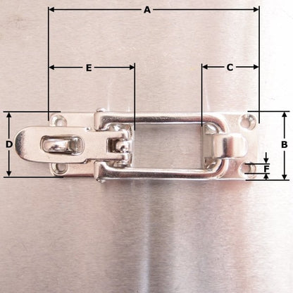 88mm Stainless Steel Bailing Latch - Heavy Pattern - AISI 316