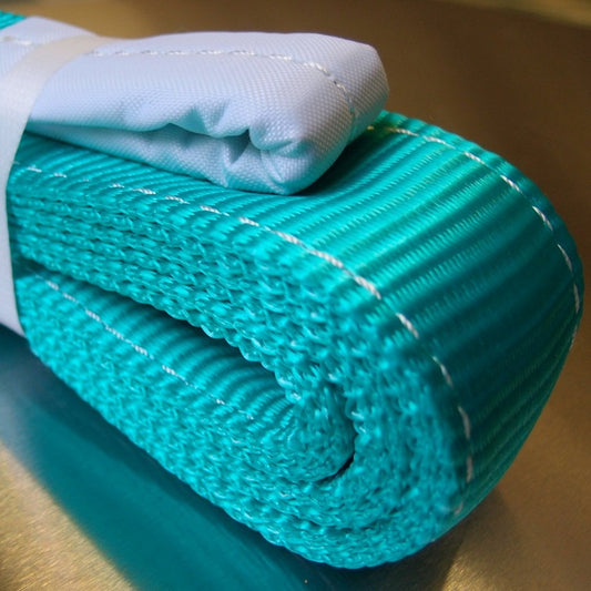 Duplex Polyester Webbing Slings to BSEN1492 Part 1 - 2000kg Load - green - 6m