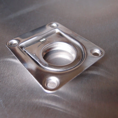 Stainless Steel Flush Lifting Pull with Spring - AISI 316