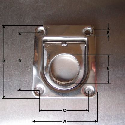 Stainless Steel Flush Lifting Pull with Spring - AISI 316