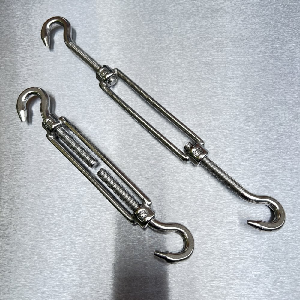 Stainless Steel Open Body Turnbuckles - Straining Screw - Hook and Hook