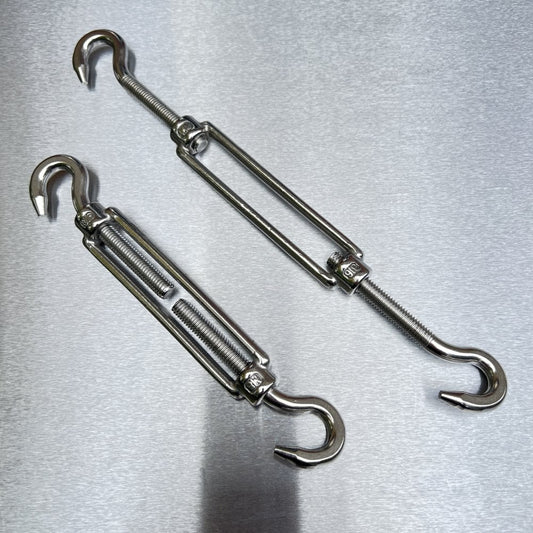 Stainless Steel Open Body Turnbuckles - Straining Screw - Hook and Hook