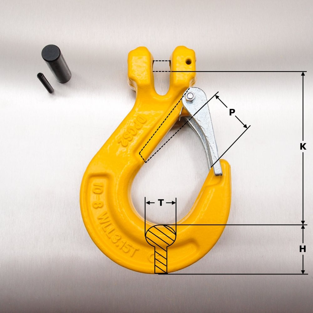 Grade 8 Clevis Sling Hook with Safety Catch