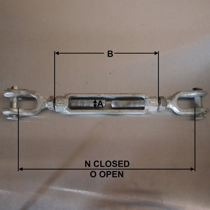 Galvanised Turnbuckle Straining screw to US fed Spec 1/2" x 12"