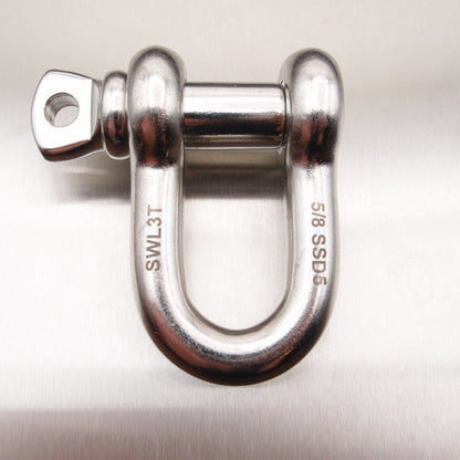 Stainless Steel Load Rated Dee Shackle with Screw Collar Pin - AISI 316