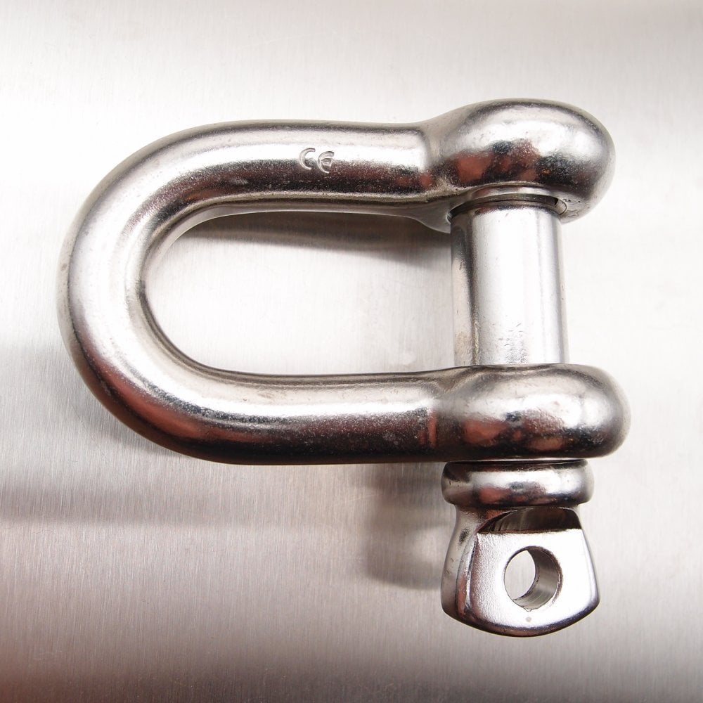Stainless Steel Load Rated Dee Shackle with Screw Collar Pin - AISI 316