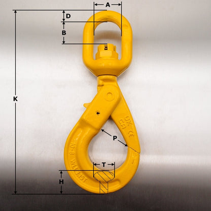 Grade 8 Swivel Self Locking Hook