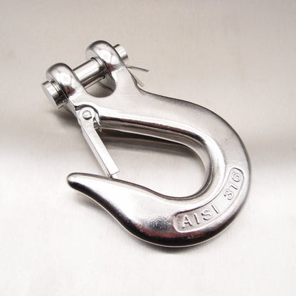 Stainless Steel Clevis Type Sling Hook with Safety Catch AISI 316