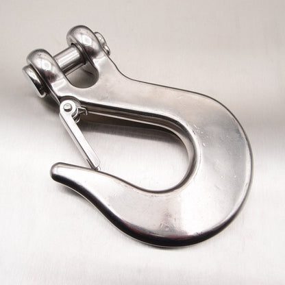 Stainless Steel Clevis Type Sling Hook with Safety Catch AISI 316