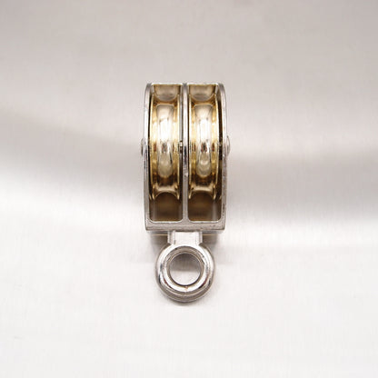 Double Awning Pulley - Die Cast Sheaves - Fixed Round Eye - Zinc Plated Steel