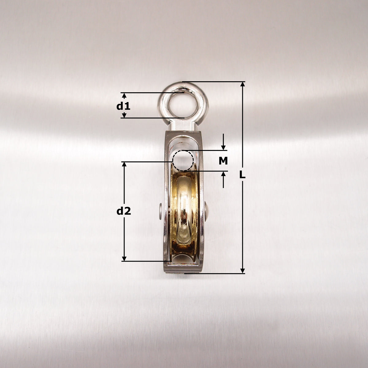 Single Awning Pulley - Die Cast Sheave - Fixed Round Eye - Zinc Plated Steel