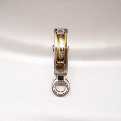 Single Awning Pulley - Die Cast Sheave - Fixed Round Eye - Zinc Plated Steel