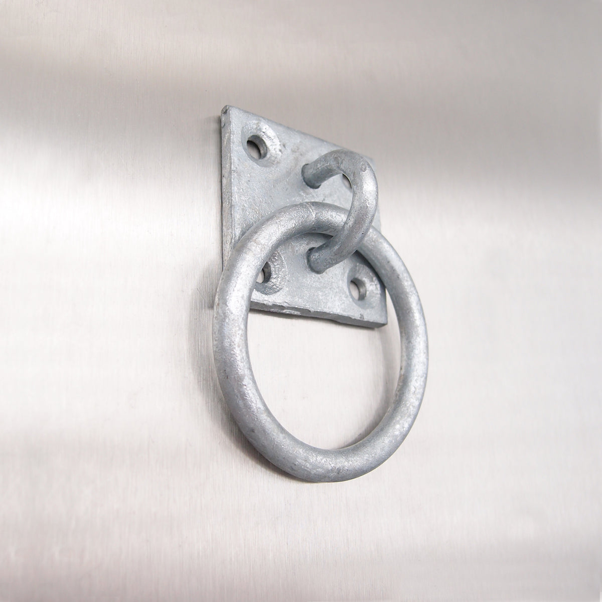 Binnacle Ring / Ring On Plate - 50mm x 50mm - Galvanised Steel