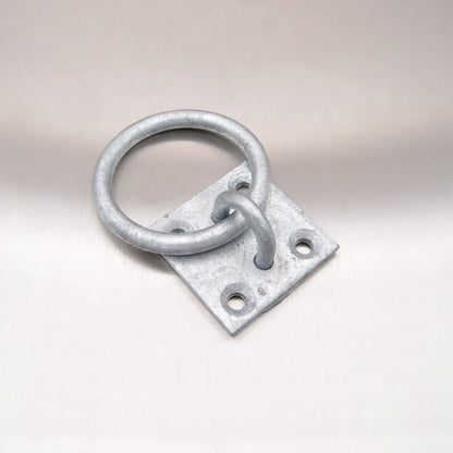Binnacle Ring / Ring On Plate - 50mm x 50mm - Galvanised Steel