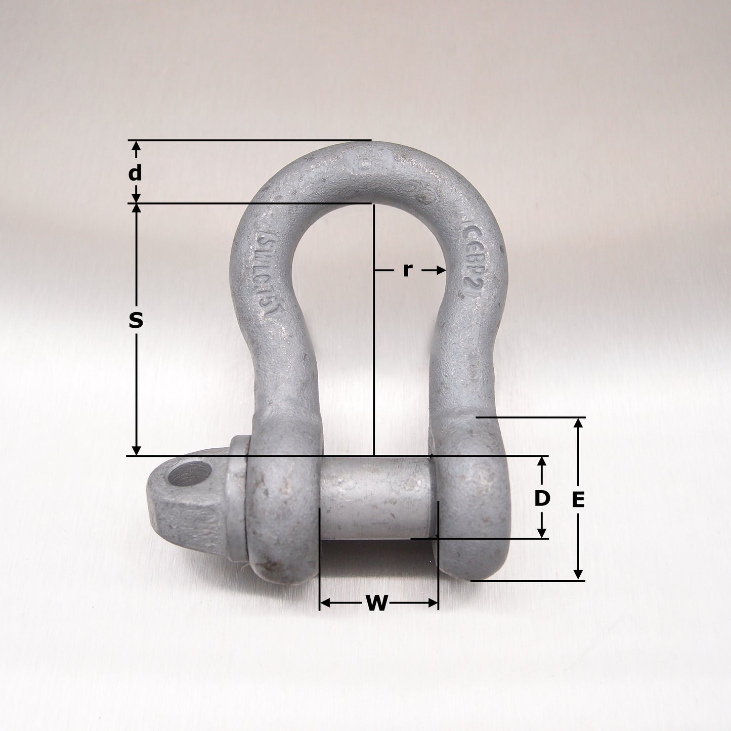 Large Bow Shackles High Tensile with Type A Pins - Galvanised