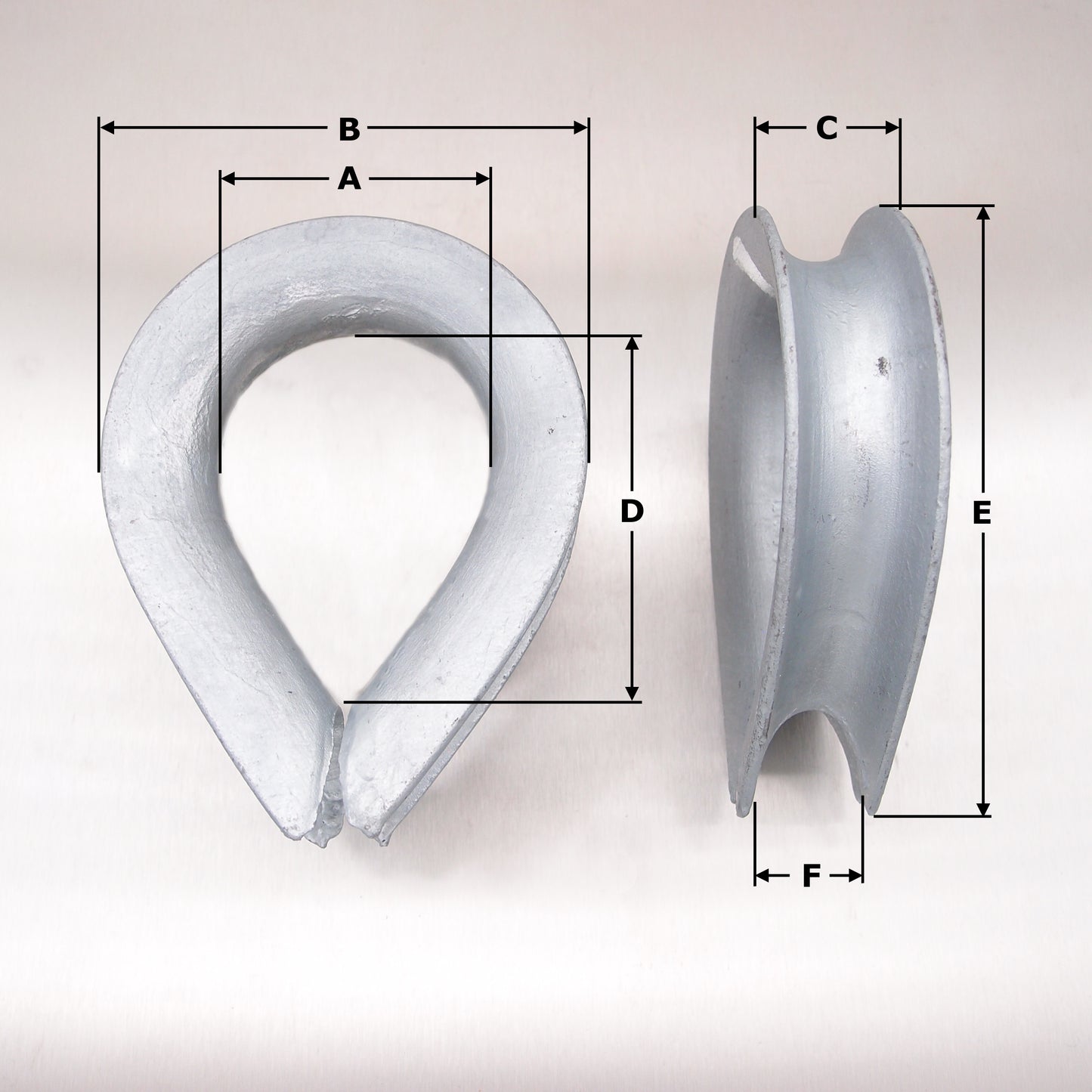 Heart Shaped Thimbles - BS464/1 1958-Galvanised