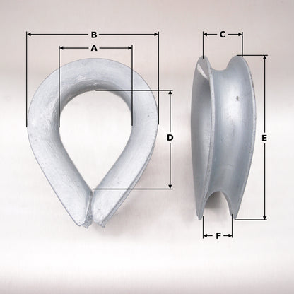 Heart Shaped Thimbles - BS464/1 1958-Galvanised