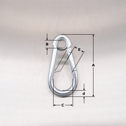 Carbine Hooks: Zinc Plated - with Eyelet