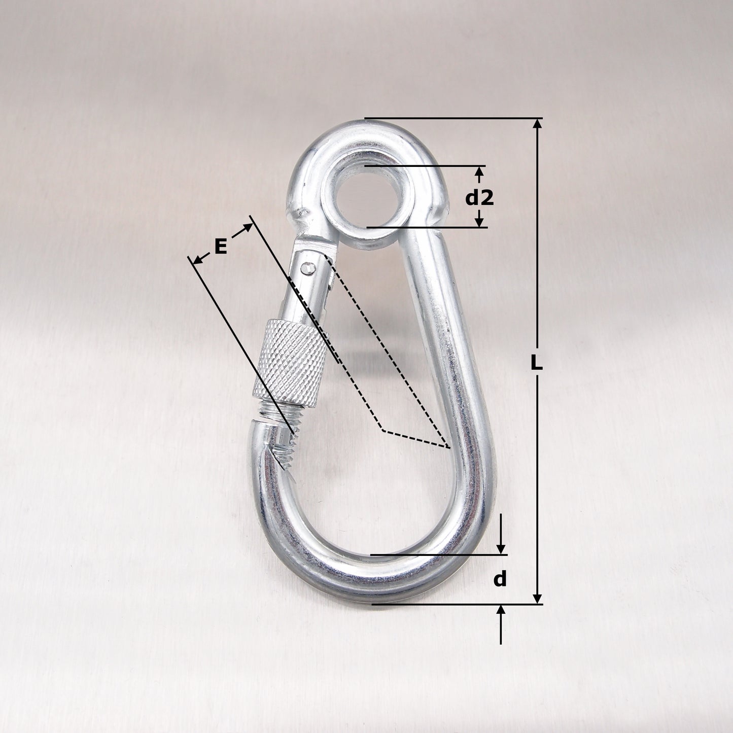 Carbine Hooks Zinc Plated with Eyelet and Screw Nut