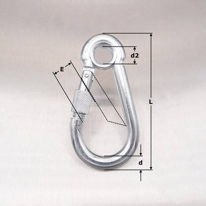 Carbine Hooks Zinc Plated with Eyelet and Screw Nut