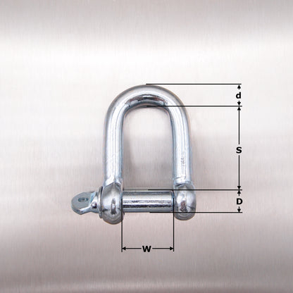 Commercial Dee Shackle: Galvanised with Screwed Collar Pin