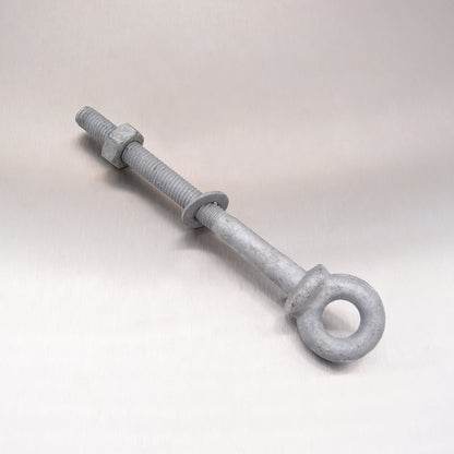 Long Shank Eyebolts with Nut and Washer - Galvanised
