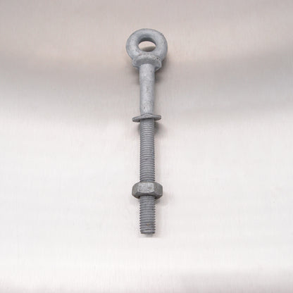 Long Shank Eyebolts with Nut and Washer - Galvanised