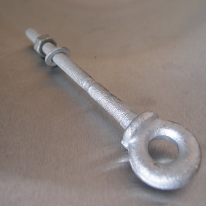 Long Shank Eyebolts with Nut and Washer - Galvanised