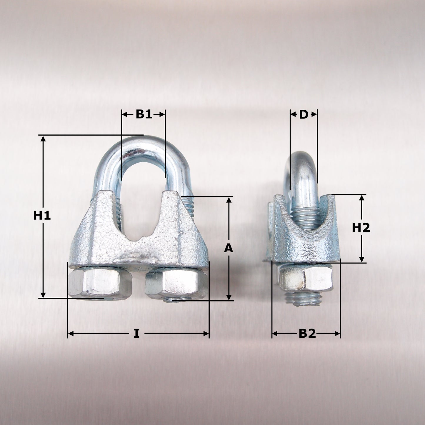 Commercial Wire Rope Grip: DIN741-Galvanised