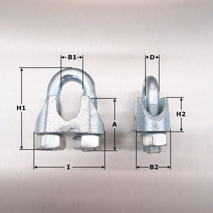 Commercial Wire Rope Grip: DIN741-Galvanised