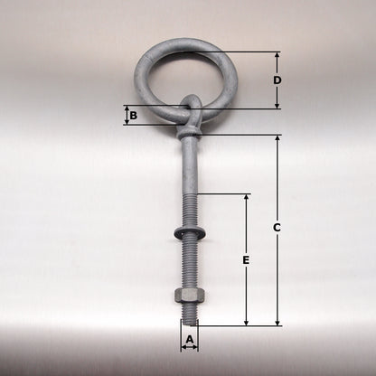 Ringbolts with Nut and Washer Galvanised
