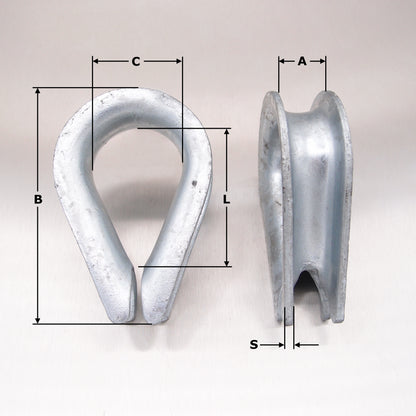 Wire Rope Thimbles: Commercial Galvanised