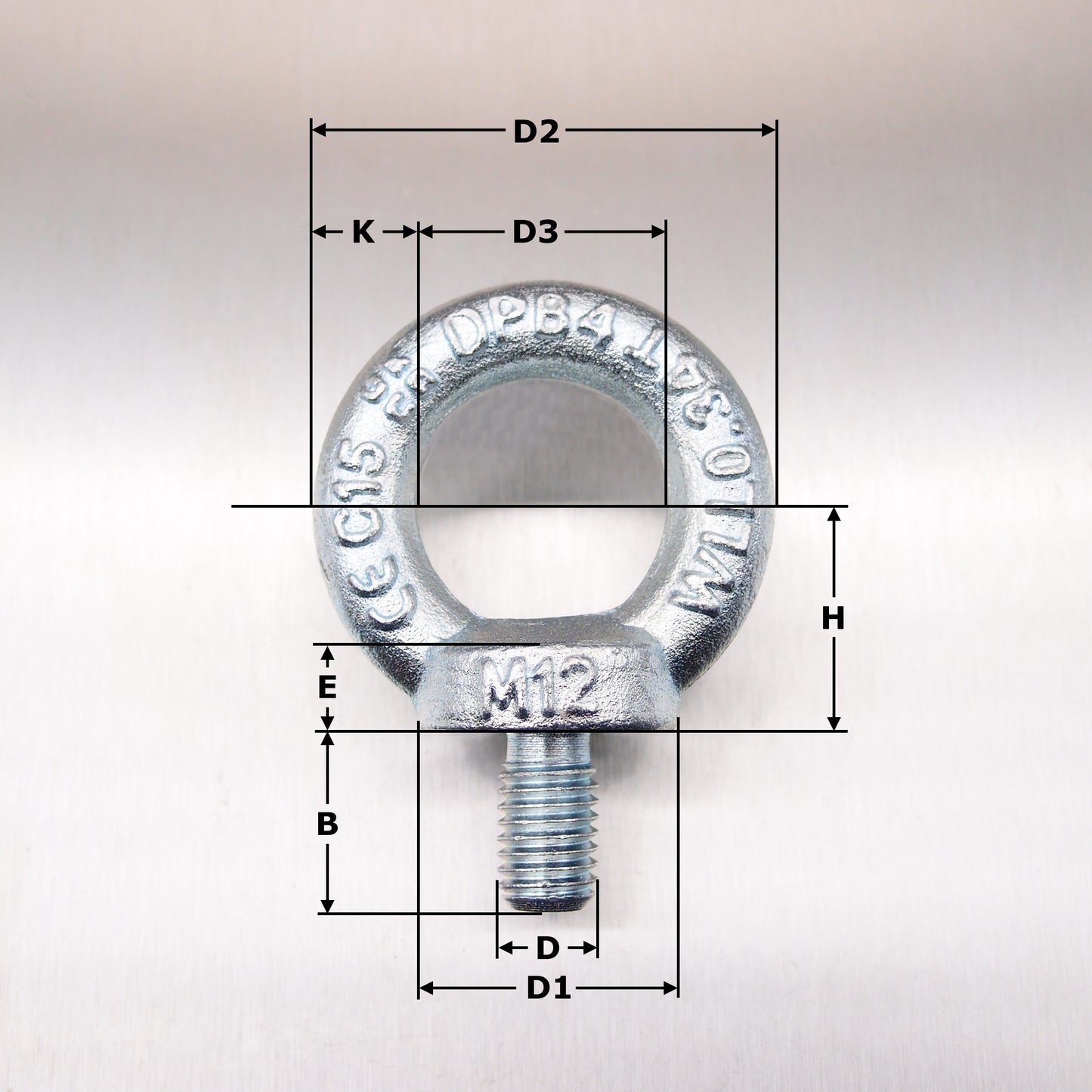 Lifting Eyebolt (Tested) - DIN 580 - Zinc Plated Steel