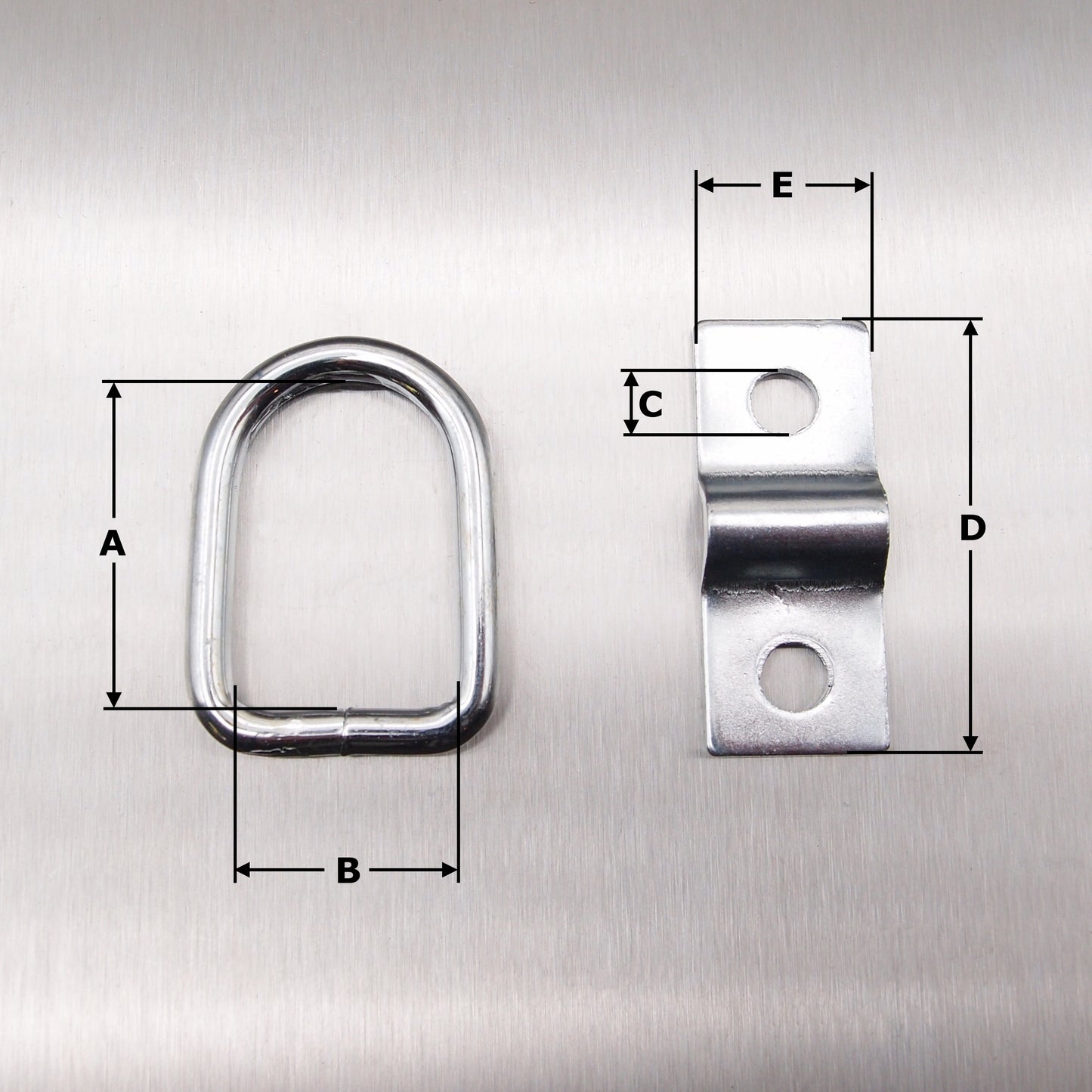 D-Ring with Mounting Bracket - Zinc Plated Steel