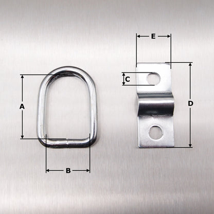 D-Ring with Mounting Bracket - Zinc Plated Steel