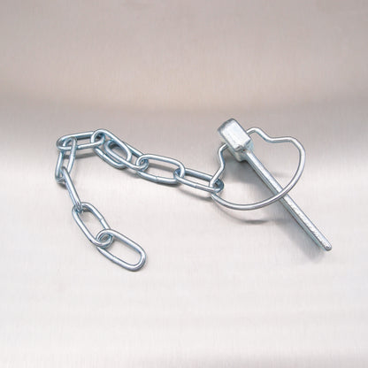 80mm Flat Cotter Pin and Chain - Spring Ring - Zinc Plated Steel
