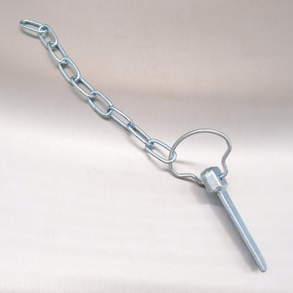 80mm Flat Cotter Pin and Chain - Spring Ring - Zinc Plated Steel