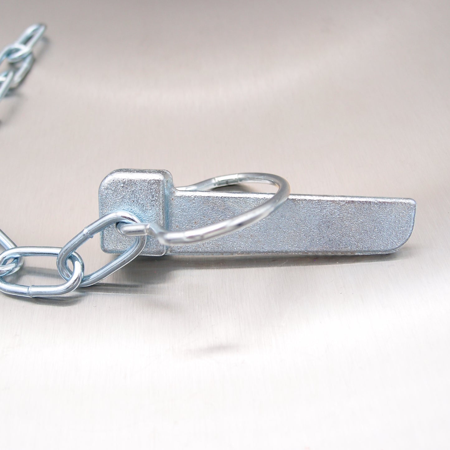 80mm Flat Cotter Pin and Chain - Spring Ring - Zinc Plated Steel